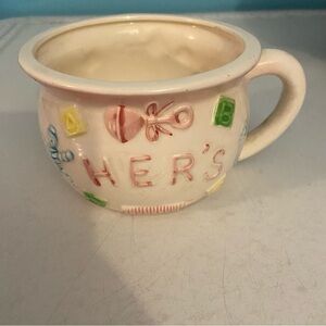 Relpo Japan baby girl “hers”  planter trinket mug